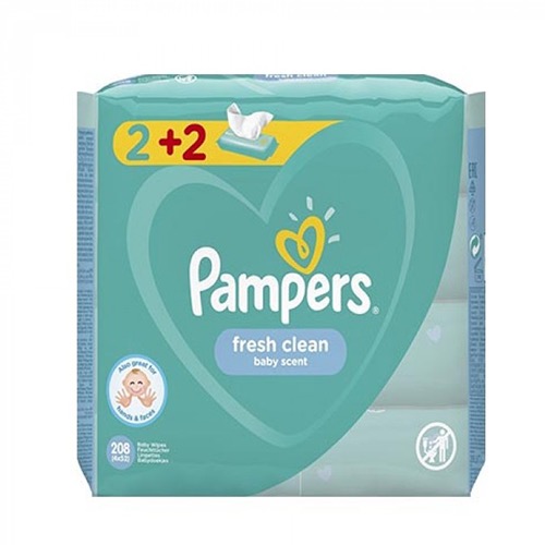 PAMPERS baby wipes 4Χ52τεμ (ΕΛ) fresh