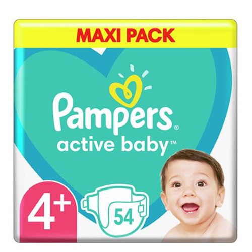 PAMPERS active baby No4+ (10-15kg) 54τεμ (ΕΛ)