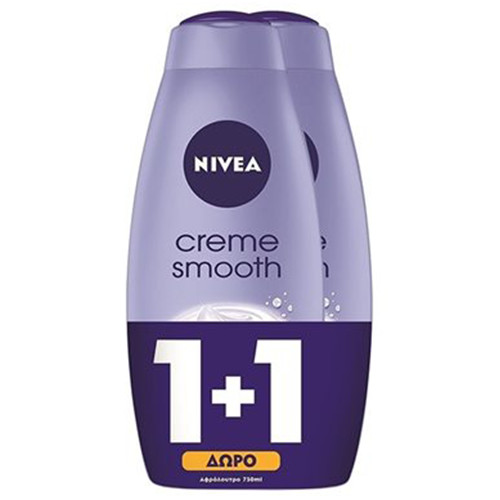 NIVEA αφρόλ. 750ml 1+1 (ΕΛ) creme smooth