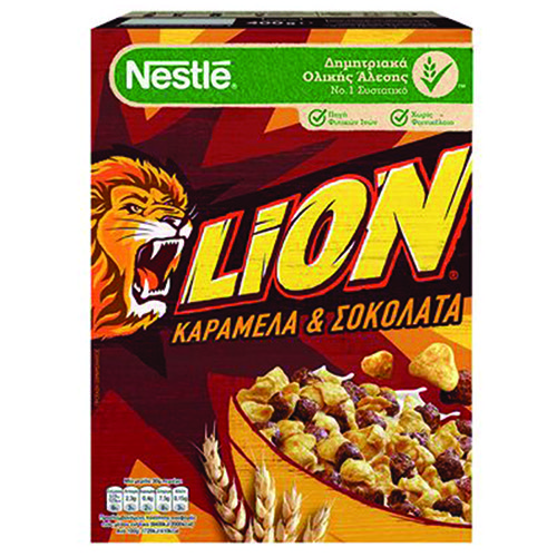 NESTLE LION δημητριακά 400gr (ΕΛ)καραμέλα-σοκολάτα