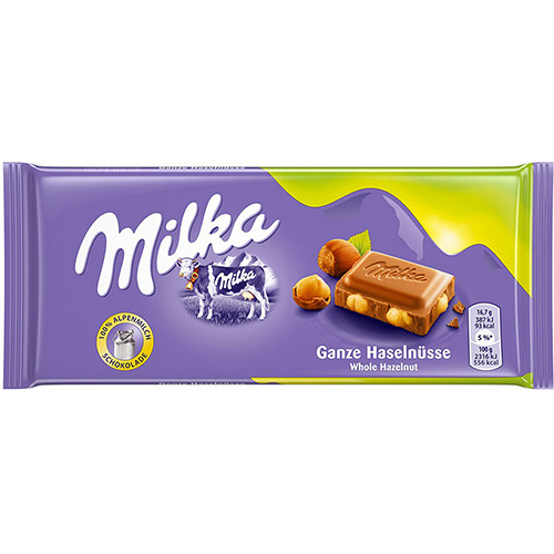 MILKA ΣΟΚΟΛΑΤΑ 100gr (ΕΛ) whole nuts
