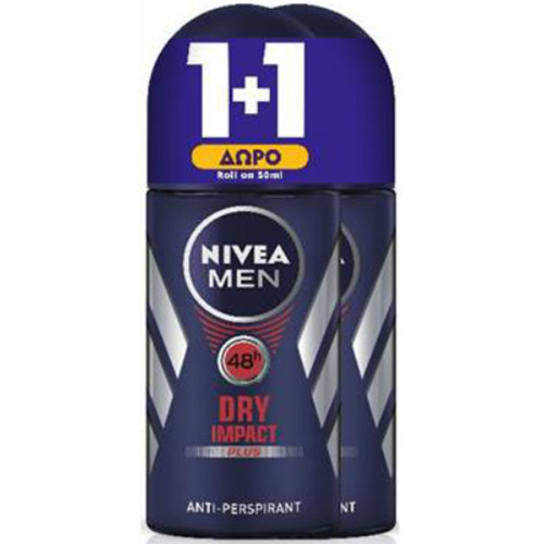 NIVEA roll on 50ml 1+1 men (ΕΛ) dry impact