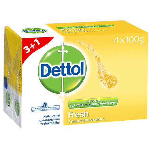 DETTOL σαπούνι 100gr 3+1δώρο(EΛ) fresh
