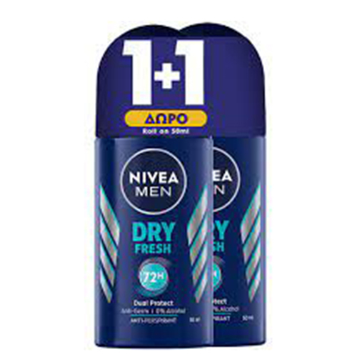 NIVEA roll on 50ml 1+1 men (ΕΛ) dry fresh