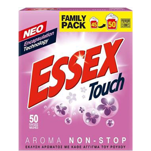 ESSEX σκόνη πλυντηρίου 50μεζ 2,4kg (ΕΛ) touch