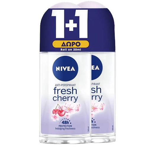 NIVEA roll on 50ml 1+1 women (ΕΛ) fresh cherry