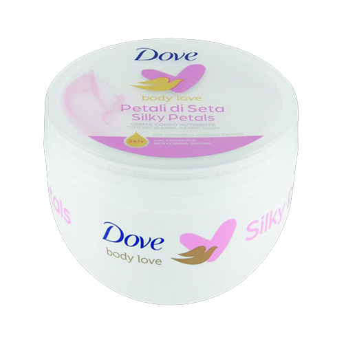 DOVE body cream βάζο 300ml silky petals ροζ