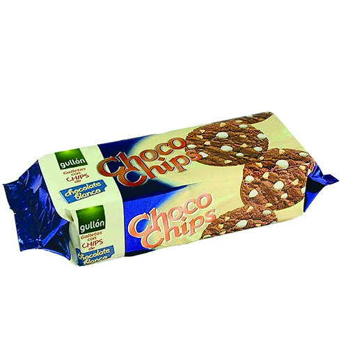 GULLON μπισκότα choco chips λευκής σοκολάτας 125gr