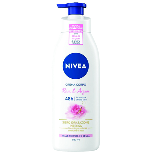 NIVEA body milk 500ml αντλία rosa & argan