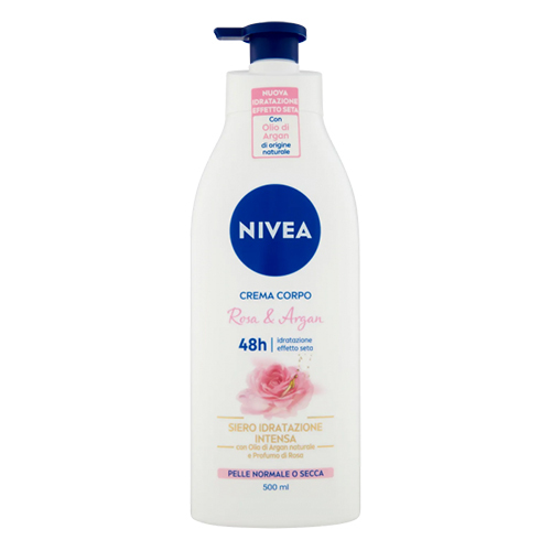 NIVEA body milk 500ml αντλία rosa & argan