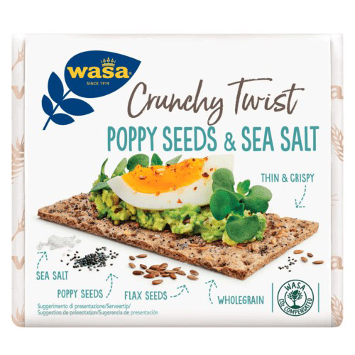 WASA φρυγανιές 265gr poppy seeds & sea salt