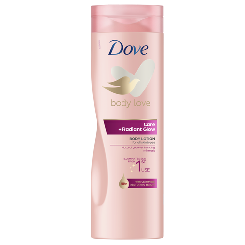 DOVE body lotion 400ml care+radiant glow